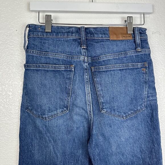 Madewell Jeans Women Size 26 Classic Straight High Rise Raw Hem Crop Medium Wash - Picture 7 of 14